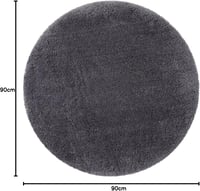 Homaxy kerek fürdőszobai szőnyeg 90cm csúszásmentes puha szürke 2