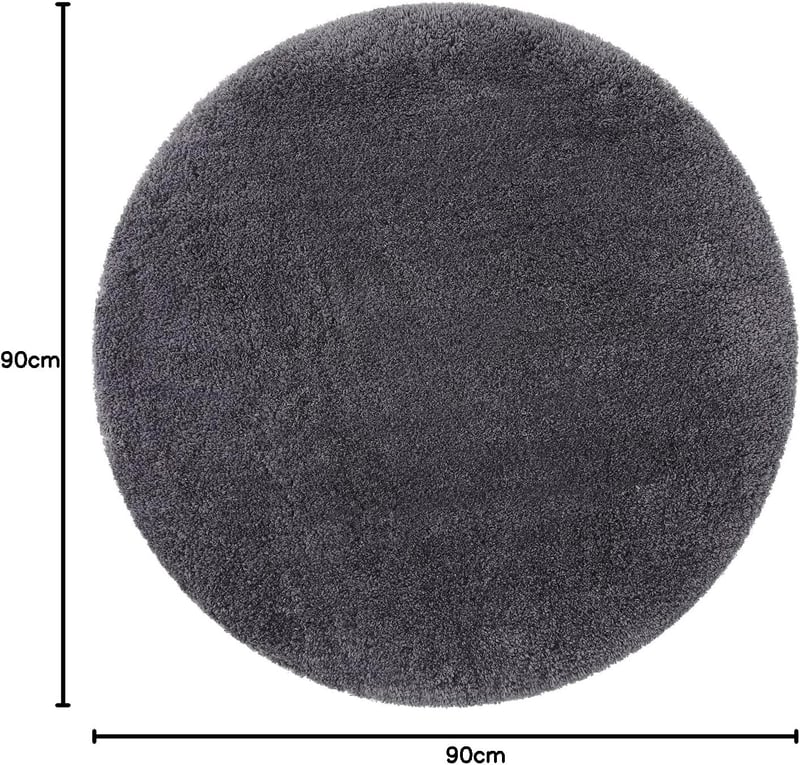 Homaxy kerek fürdőszobai szőnyeg 90cm csúszásmentes puha szürke