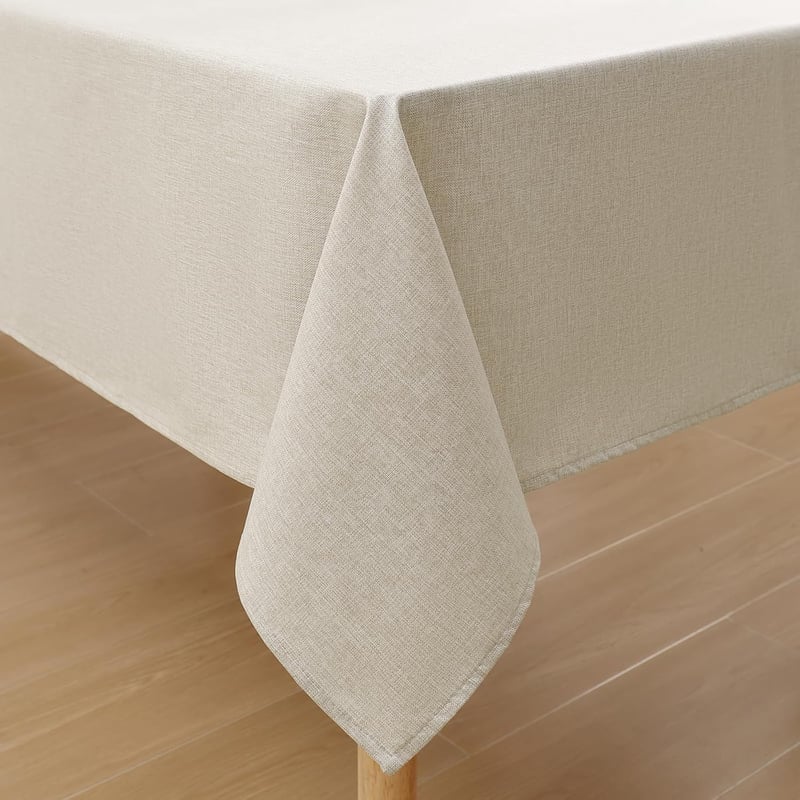 Homaxy Linen Look Terítő 140x220cm Vízlepergető Foltálló Beige