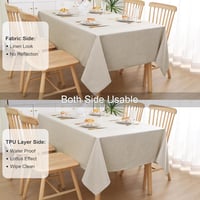 Homaxy Linen Look Terítő 140x220cm Vízlepergető Foltálló Beige 2