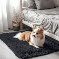 Homaxy veliki perivi tepih dugih vlakana 300x400 cm, crni - protuklizni, mekani tepih za dnevni boravak, dječju sobu, spavaću sobu 7
