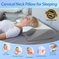 Ergonomický vankúš pod krk HOMCA 2 v 1 z pamäťovej peny pre spánok na chrbte, boku a bruchu, 60x40x12/14 cm, sivý 5