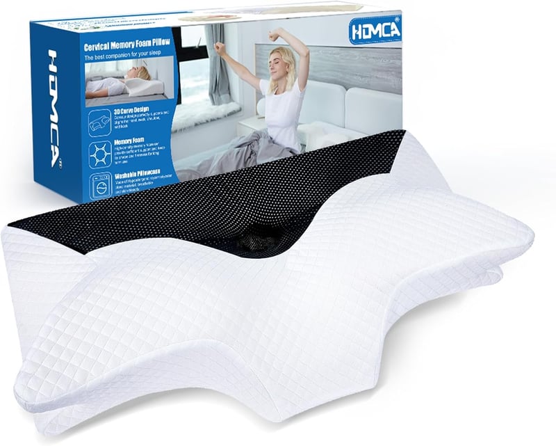 HOMCA Ortopédikus Memóriahabos Nyakpárna Ergonomikus Fekete 70x40cm