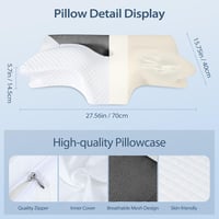 HOMCA Ortopédikus Memóriahabos Nyakpárna Ergonomikus Fekete 70x40cm 6