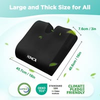 HOMCA Vízálló Ülőpárna Memóriahabbal, Ortopédikus Coccyx Párna Aranyér és Kényelemhez - Black With Waterproof Cover 7