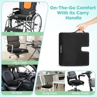 HOMCA Vízálló Ülőpárna Memóriahabbal, Ortopédikus Coccyx Párna Aranyér és Kényelemhez - Black With Waterproof Cover 5