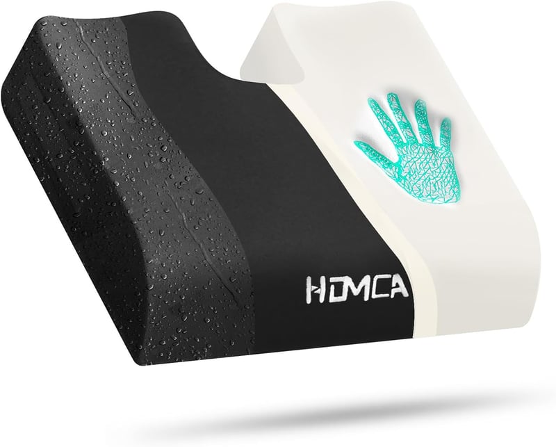 HOMCA Vízálló Ülőpárna Memóriahabbal, Ortopédikus Coccyx Párna Aranyér és Kényelemhez - Black With Waterproof Cover
