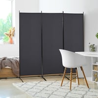 HOMCOM Paravan despărțitor cu 3 panouri 253x50x182 cm, marchiză laterală gri închis pentru balcon 2