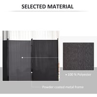 HOMCOM Paravan despărțitor cu 3 panouri 253x50x182 cm, marchiză laterală gri închis pentru balcon 4