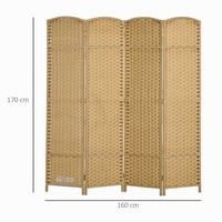 HOMCOM sklopivi paravan od 4 dijela, razdjelnik prostora 160x170 cm — donji dio sva 4 dijela je neoštećen (stanje: vidi 2. sliku) 9