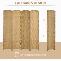 HOMCOM sklopivi paravan od 4 dijela, razdjelnik prostora 160x170 cm — donji dio sva 4 dijela je neoštećen (stanje: vidi 2. sliku) 6
