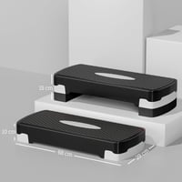 HOMCOM aerobik fitness steper 68x29x15 cm, 2 razine visine, neklizajuća površina, crno-siva 7
