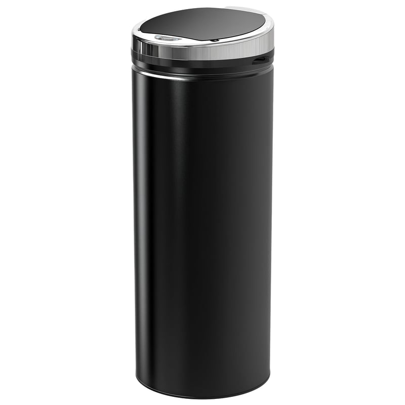 Automatický odpadkový kôš HOMCOM 50 l so senzorom pohybu, nerezová oceľ, čierny