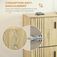 HOMCOM Botník s 3 výklopnými priehradkami pre 18 párov topánok, 63x24x117 cm, dekor dub 6