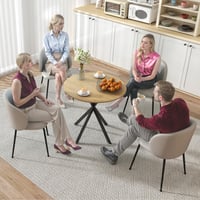 Jedálenský stôl HOMCOM pre 2 osoby v industriálnom štýle, Ø 80 cm, s doskou v dekore duba 6