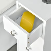 HOMCOM Fürdőszobai Mosdószekrény WC-papír Tárolóval, 2 Fiókos MDF Bútor, 17 x 48 x 58 cm 7