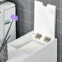 HOMCOM Fürdőszobai Mosdószekrény WC-papír Tárolóval, 2 Fiókos MDF Bútor, 17 x 48 x 58 cm 8