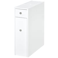 HOMCOM Fürdőszobai Mosdószekrény WC-papír Tárolóval, 2 Fiókos MDF Bútor, 17 x 48 x 58 cm 1