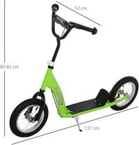 HOMCOM Gyermek Roller 5 Éves Kortól - Nagy Kerekekkel, Állítható Kormánymagassággal, Hátsó Fékkel, Zöld Acélvázzal, 100 kg Teherbírással 7