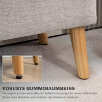 Bancă Tapițată cu Spațiu de Depozitare HOMCOM pe Picioare din Lemn, 110x39x45 cm, Verde Deschis - Bancă cu Depozitare pentru Sufragerie 5