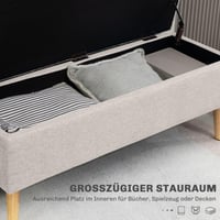 Bancă Tapițată cu Spațiu de Depozitare HOMCOM pe Picioare din Lemn, 110x39x45 cm, Verde Deschis - Bancă cu Depozitare pentru Sufragerie 4
