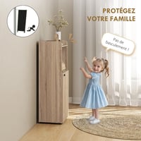 Dulap de baie îngust HOMCOM cu 4 rafturi, 40 x 31 x 104 cm, culoare stejar galben, dulap de depozitare 7