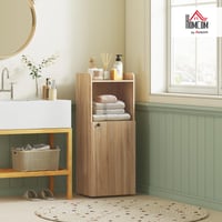 Dulap de baie îngust HOMCOM cu 4 rafturi, 40 x 31 x 104 cm, culoare stejar galben, dulap de depozitare 2