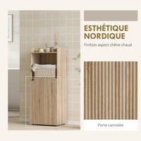 Dulap de baie îngust HOMCOM cu 4 rafturi, 40 x 31 x 104 cm, culoare stejar galben, dulap de depozitare 6
