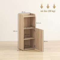 Dulap de baie îngust HOMCOM cu 4 rafturi, 40 x 31 x 104 cm, culoare stejar galben, dulap de depozitare 3
