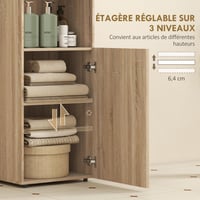 Dulap de baie îngust HOMCOM cu 4 rafturi, 40 x 31 x 104 cm, culoare stejar galben, dulap de depozitare 5