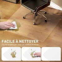Covoraș pentru scaun de birou HOMCOM 120x120 cm, transparent, verde, antiderapant, protecție podea din plastic 4
