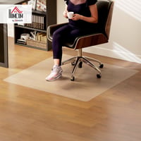 Covoraș pentru scaun de birou HOMCOM 120x120 cm, transparent, verde, antiderapant, protecție podea din plastic 2