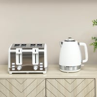 Súprava nerezovej rýchlovarnej kanvice a hriankovača na 4 krajce chleba HOMCOM, 2200 W, 1,7 l – biela 9