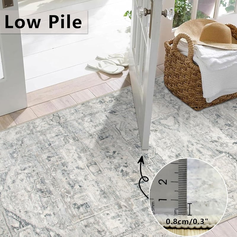 Homcomodar Boho Futó Szőnyeg 80x300cm Mosható Vintage Konyhai Futószőnyeg - 80 x 300 cm (Rechteckig), Beige Grey