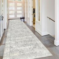 Homcomodar Boho Futó Szőnyeg 80x300cm Mosható Vintage Konyhai Futószőnyeg - 80 x 300 cm (Rechteckig), Beige Grey 4