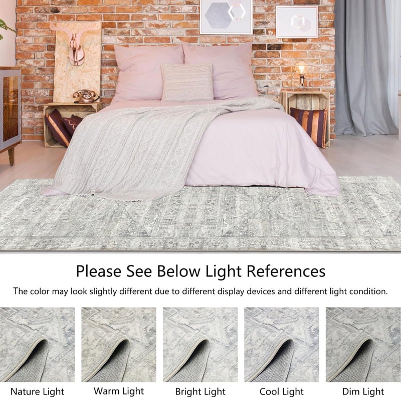 Homcomodar Boho Futó Szőnyeg 80x300cm Mosható Vintage Konyhai Futószőnyeg - 80 x 300 cm (Rechteckig), Beige Grey