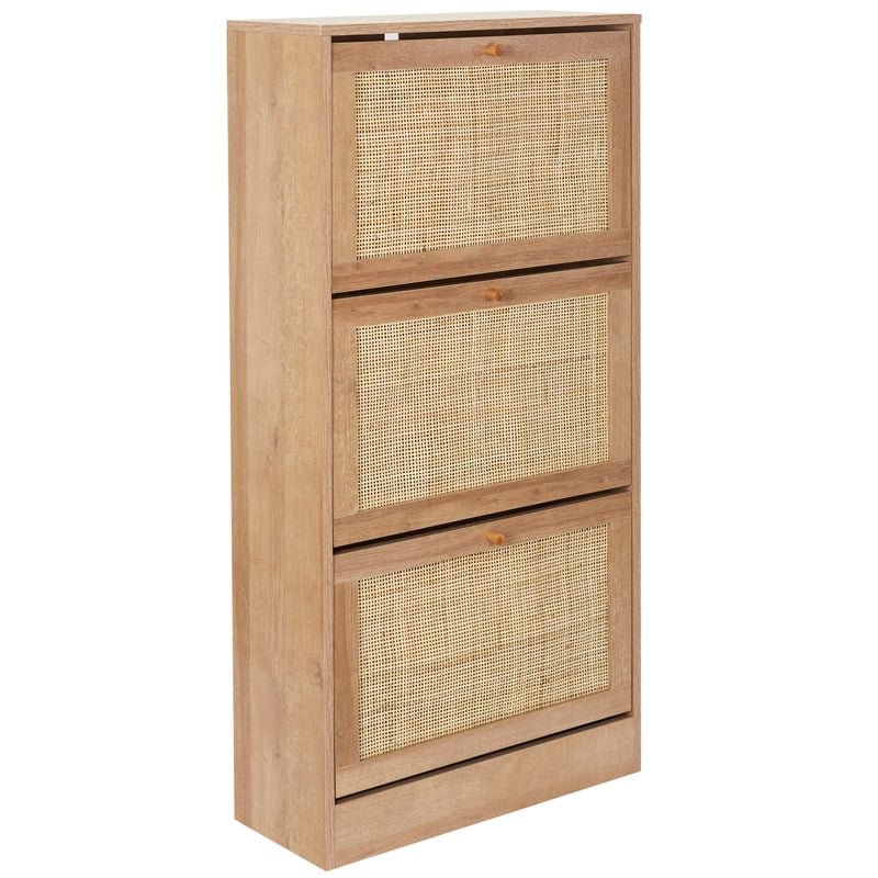 HOME DECO FACTORY Bali ormarić za cipele s 3 vrata - smeđi - 60x113x24 cm