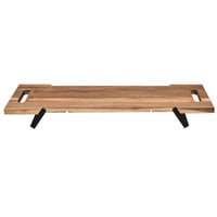 HOME DECO FACTORY KA0322 Daska za posluživanje od bagremovog drva s crnim metalnim nogama, 55 cm, smeđa i crna — Ljepljiva površina (stanje: vidi 2. sliku) 4