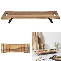HOME DECO FACTORY KA0322 Daska za posluživanje od bagremovog drva s crnim metalnim nogama, 55 cm, smeđa i crna — Ljepljiva površina (stanje: vidi 2. sliku) 8