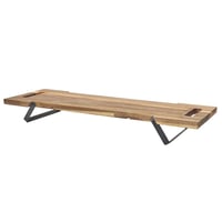 HOME DECO FACTORY KA0322 Daska za posluživanje od bagremovog drva s crnim metalnim nogama, 55 cm, smeđa i crna — Ljepljiva površina (stanje: vidi 2. sliku) 1