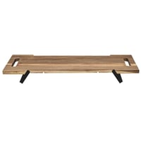 HOME DECO FACTORY KA0322 Daska za posluživanje od bagremovog drva s crnim metalnim nogama, 55 cm, smeđa i crna — Ljepljiva površina (stanje: vidi 2. sliku) 3