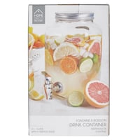 HOME DECO FACTORY Saveur et Degustation KV7169 stakleni dispenzer za piće fontana 4 litre prozirni 15x15x25,5 cm stolna fontana za piće 6