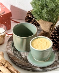 HOME DECOR Vajharang vízhűtéses vajtartó 250 g francia vajadagoló kékeszöld csíkos nagy 7