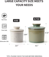 HOME DECOR Vajharang vízhűtéses vajtartó 250 g francia vajadagoló kékeszöld csíkos nagy 2