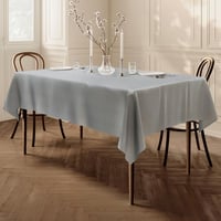 HomeDirect téglalap alakú poliészter asztalterítő - világosszürke - 150x250 cm 1