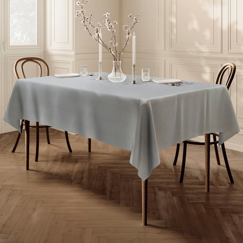 HomeDirect téglalap alakú poliészter asztalterítő - világosszürke - 150x250 cm