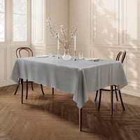 HomeDirect téglalap alakú poliészter asztalterítő - világosszürke - 150x250 cm 3