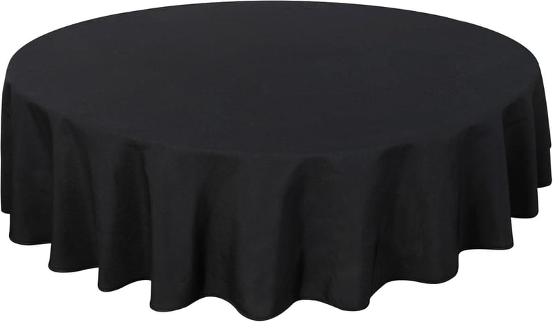 Home Direct Kerek Terítő 140 cm Fekete Textil Asztalterítő
