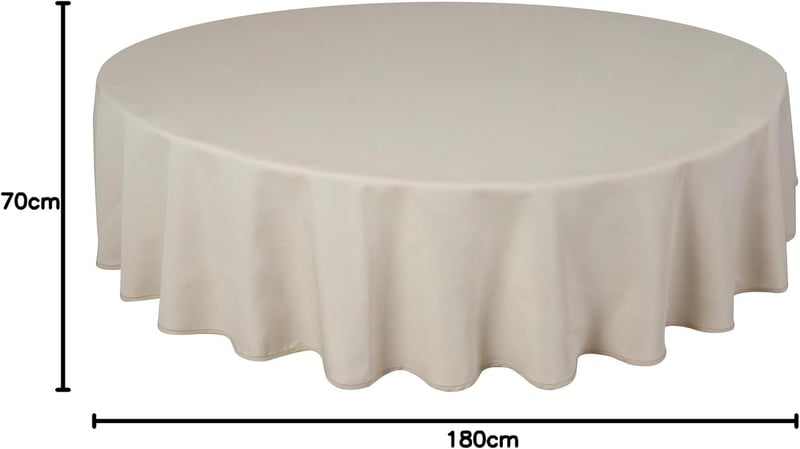 Home Direct Kerek Terítő 180 cm Krém Szín Minőségi Textil Asztalterítő