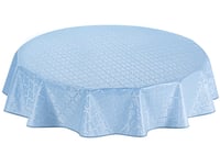 Home Direct Okrugli Vinilni Stolnjak 155 cm - Plavo-Sivi, Vodoodbojan, Perivi Stolnjak za Kuhinju, Blagovaonicu, Vrt 2